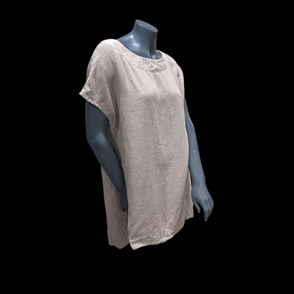 Bryn Walker Tapioca 100% Linen Tunic Style Top Lagenlook Size Small Sleeveless - Picture 7 of 10